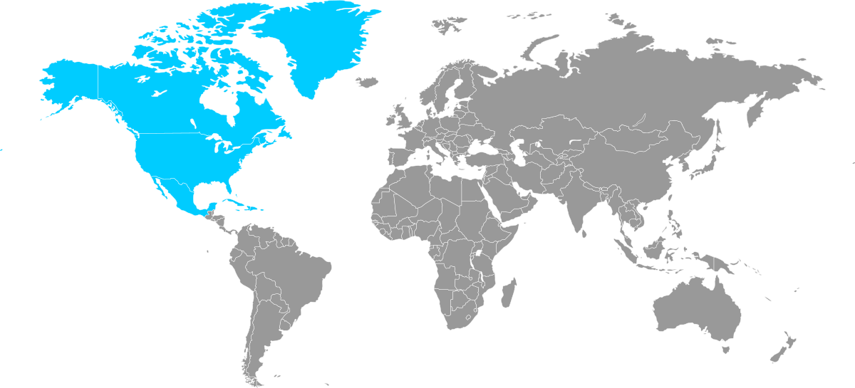 Weltkarte - Nordamerika - bluechemGROUP